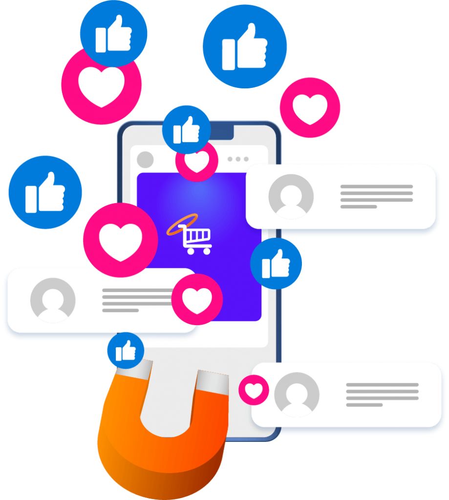 Imán de redes likes en redes sociales